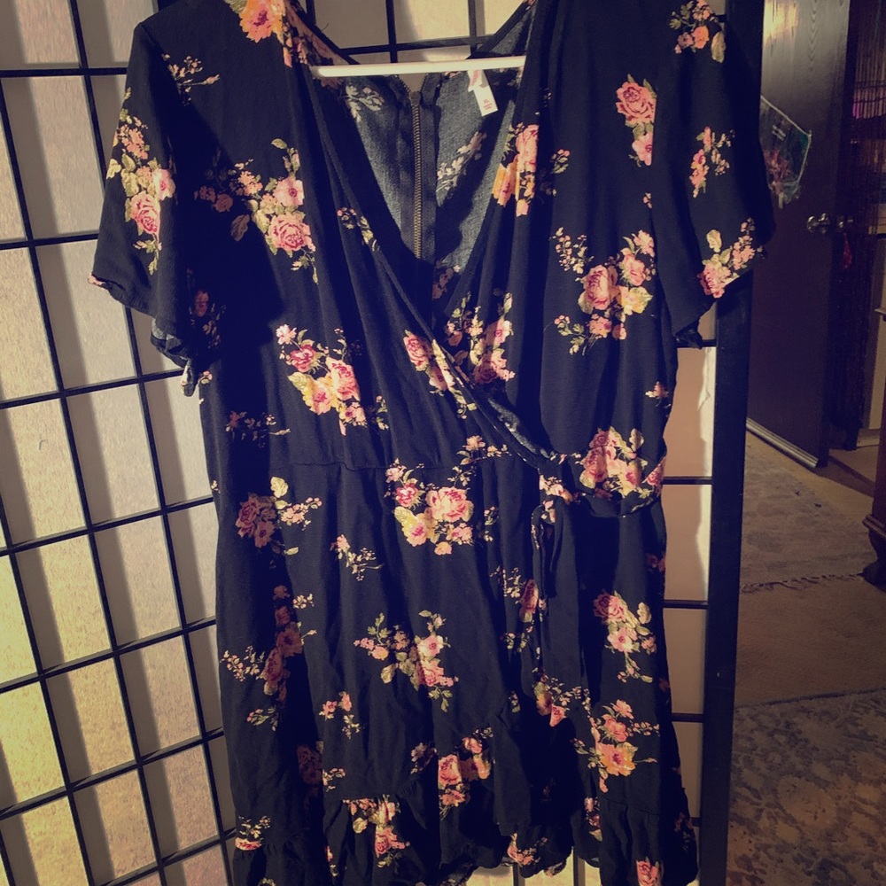 Black and floral top.